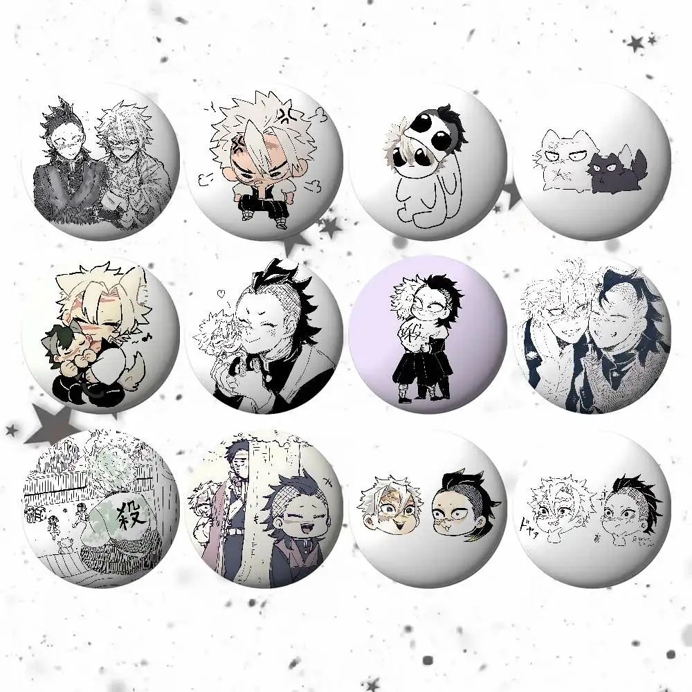 S-Sanemis And G-Genyas Badges Tinplate Soft Button Pin Brooch Metal Badge Custom Jewelry Accessories Hat Bag Lapel