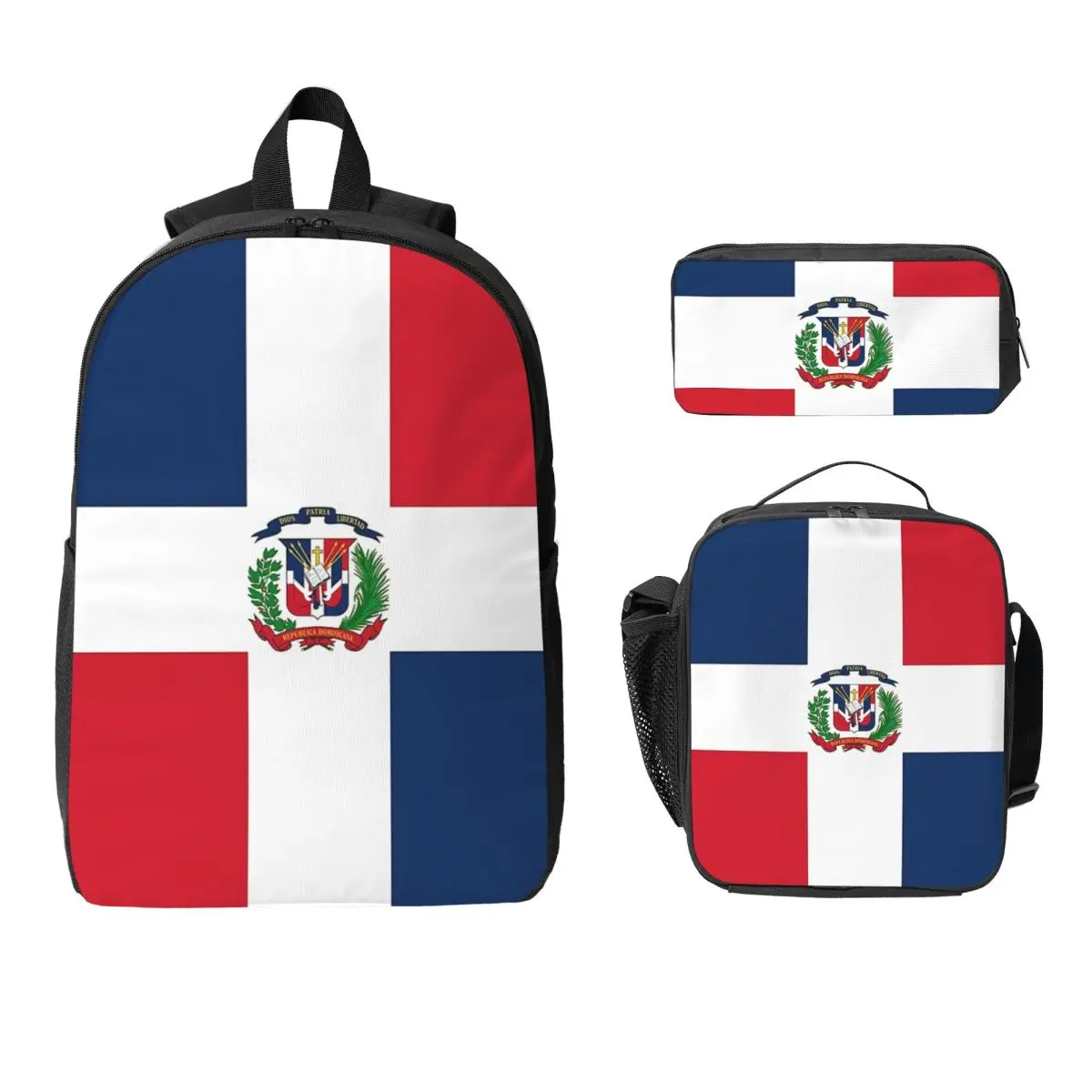 

Dominican Republic Flag Gifts, Stickers And Other Products Backpack BookBag School Bag 3ps Insulated Lunch Bag Pencil Case