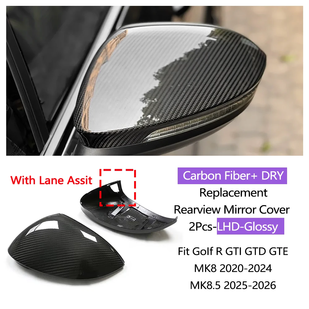 Interieurkit van carbon fiber voor Golf R GTI GTD GTE Golf 8 MK8 Golf 8.5 MK8.5 2020-2026, dashboard, centrale bediening, raamschakelaarpaneel