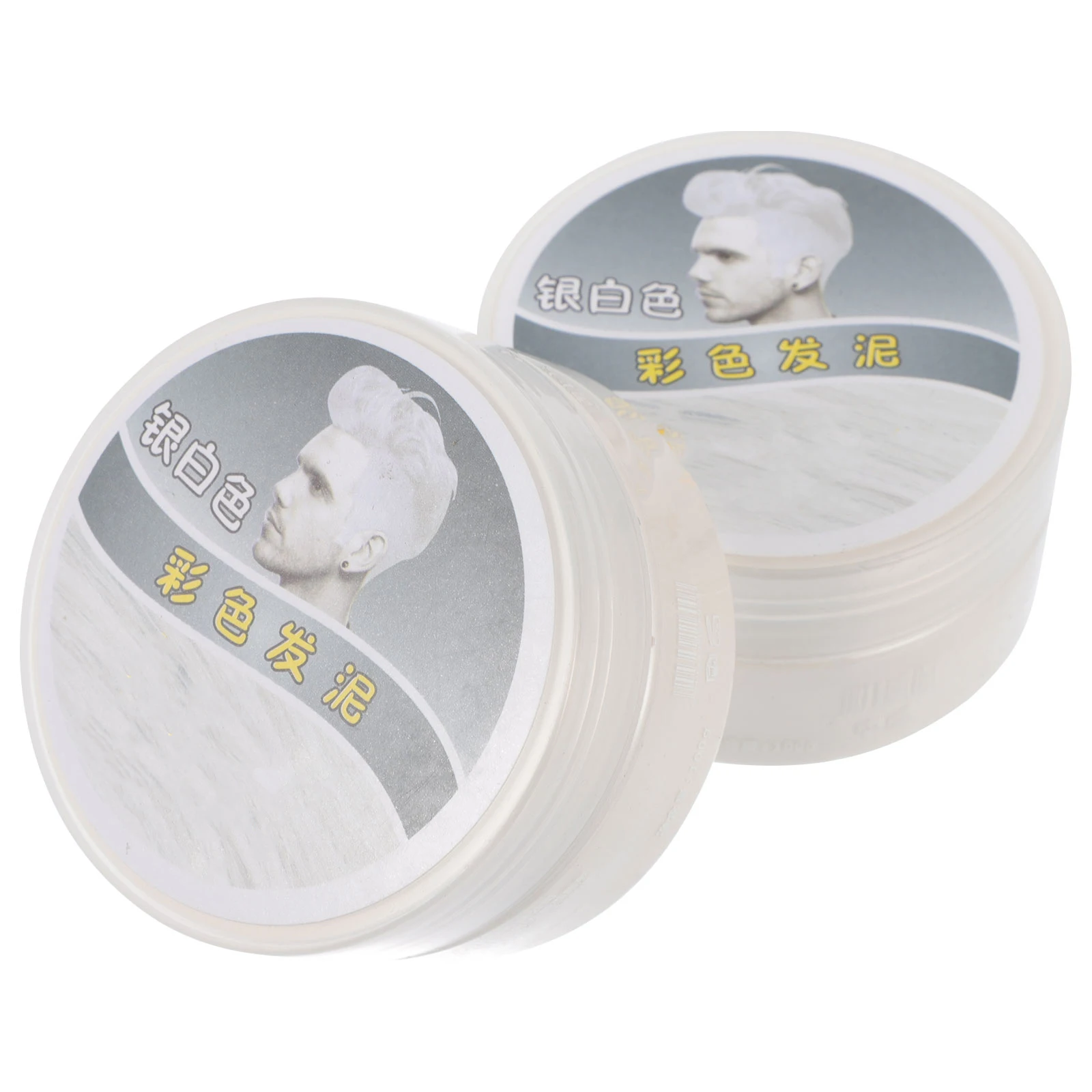 

2Pcs Hair Wax Mud Coloring Material Pomade Modeling Clay White Easy Disposable Hair Dye Solution Plant Extracts No Irritation