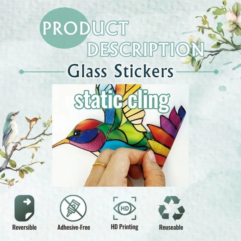 Cartoon Halloween Window Stickers Ghost Town Watercolor Halloween Static Cling Double-Sided Adhesive Reusable