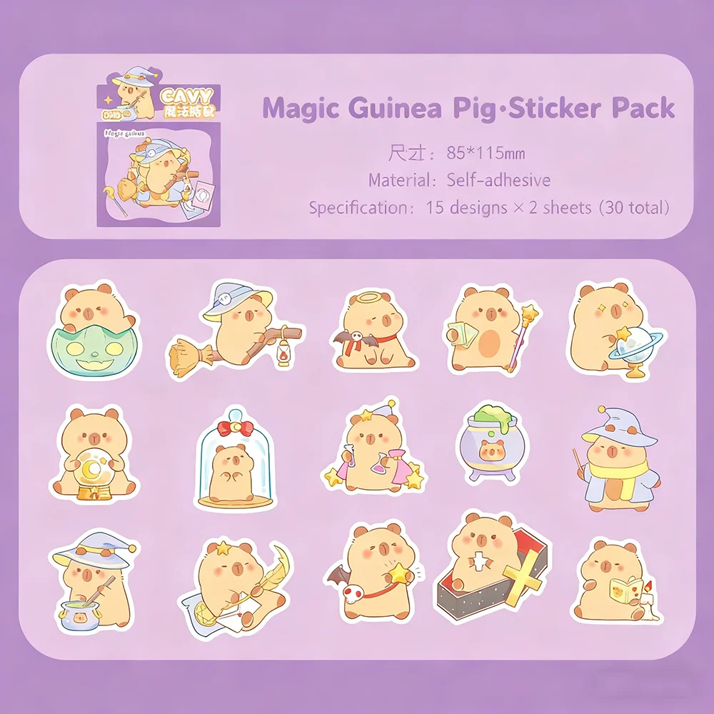 Capybara Sticker Pack Cartoon Sticker Set For Scrapbooking Water Cup Diary Decoration