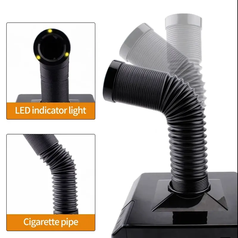 60W Soldering Iron Fume Extractor with LED Light  ESD Carbon Filter Sponge Smoking Instrument for Electronic Component Repair