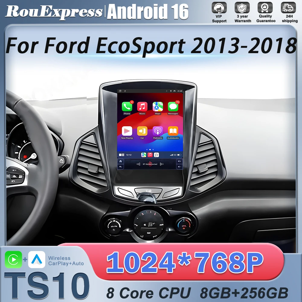 9.7 inch For Ford EcoSport Eco Sport 2013 2014 2015 2016-2018 Carplay Radio Android Auto Samochodowe Player Autoradio Bluetooth