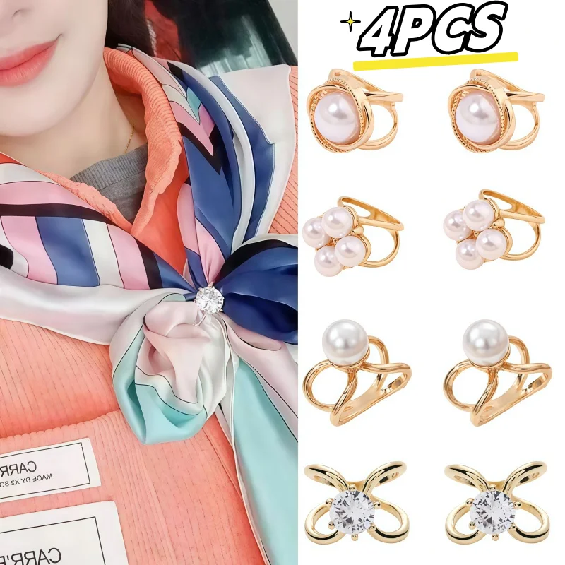 

Роскошная пряжка для шелкового шарфа, многофункциональная квадратная пряжка для шарфа, брошь, кольцо, соответствующий модный высококачественный шелковый аксессуар для женщин