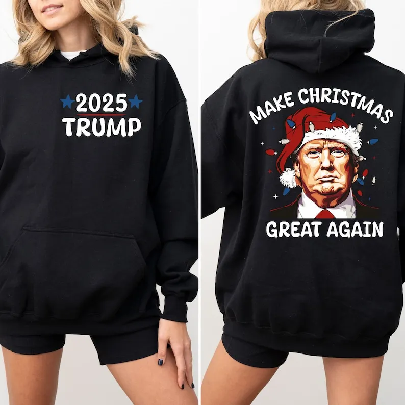 New in Hoodies & Sweatshirts Christmas Trump Sweatshirt Trump 2024 Supporter Republican Trendy Funny Election Streetwear Women