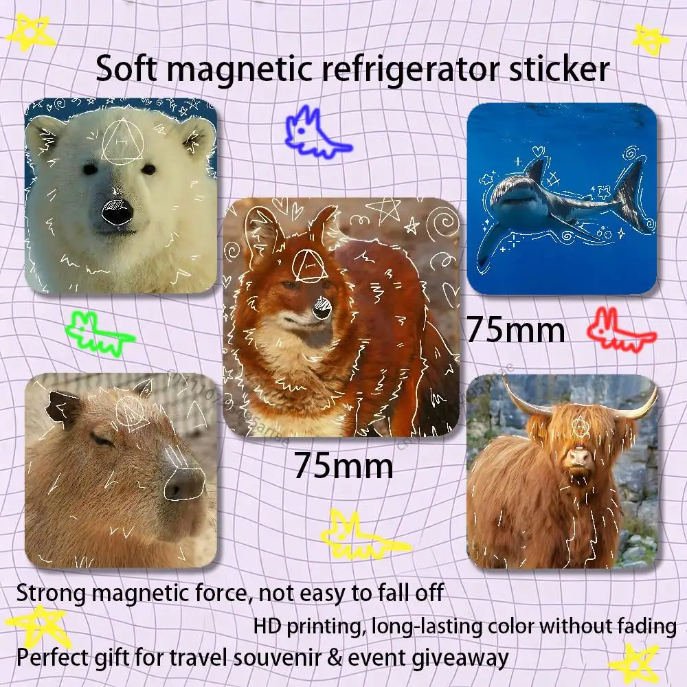 Shockproof Fridge Magnet Personalized Magnetic Durable Plastic Square New Therian Delta Symbol Picture Surface Fridge Magnets