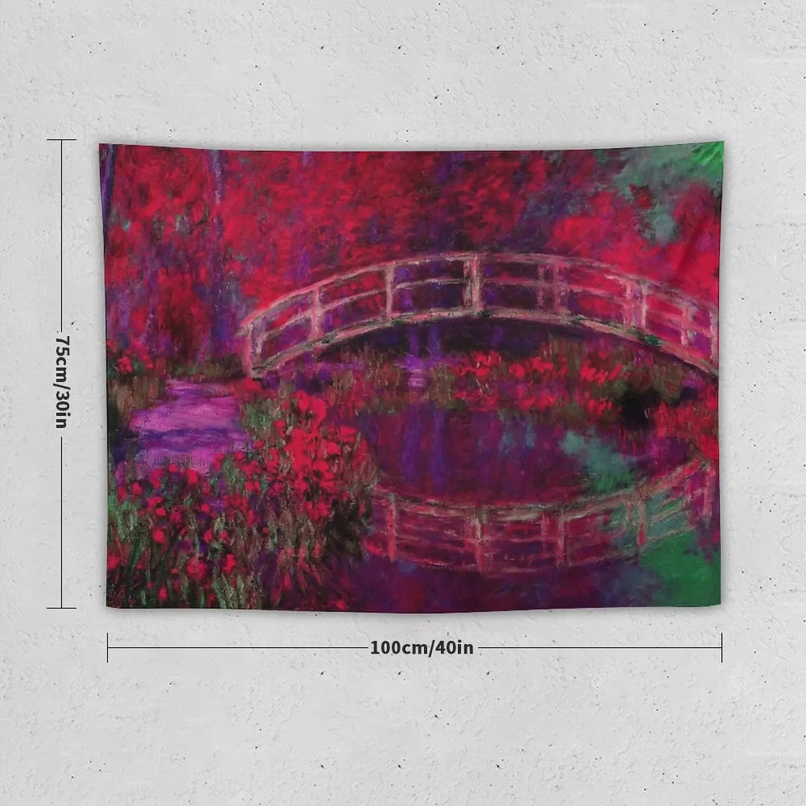 Monet The Japanese Bridge (The Bridge in Monet's Garden) jewel tones Tapestry Decorative Wall Mural Anime Decor Tapestry