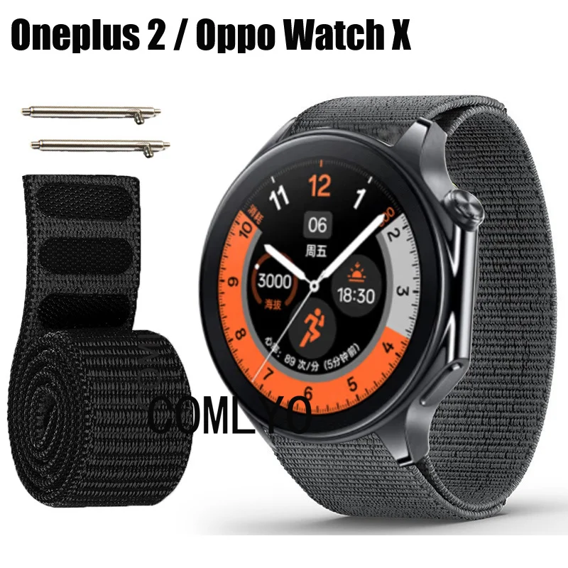 For Oneplus watch 2 / OPPO Watch X Band Strap Hook&Look Nylon Belt Women Men Watchband