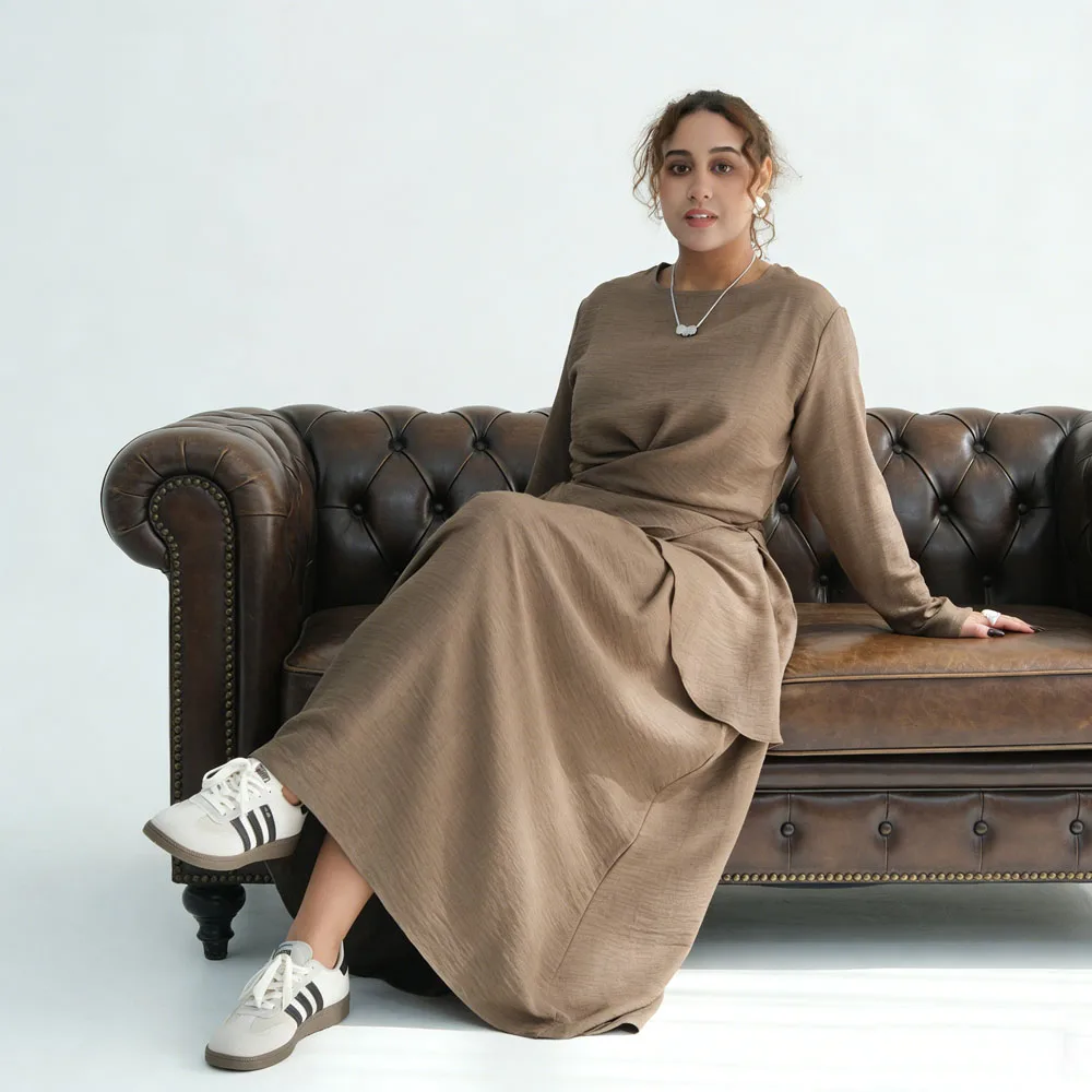 

2026 Muslim 2 Piece Bandage Set for Women Dubai Turkey Kaftan Tops Skirt Modest Islam Clothing Femme Musulmane Outfits Ensembles