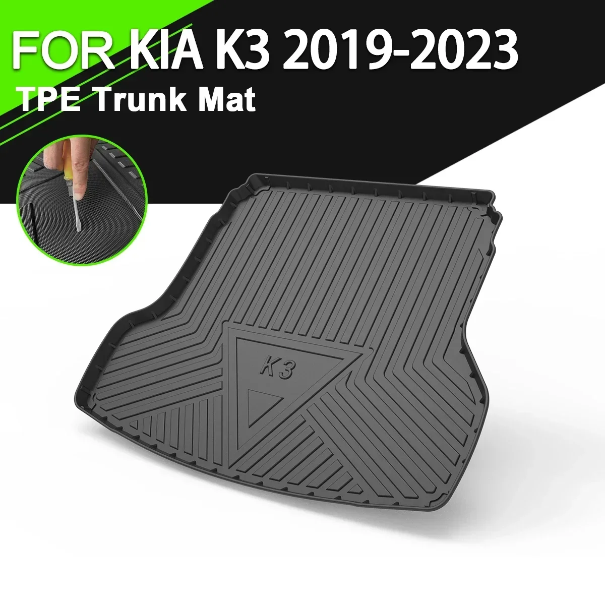 

Car Rear Trunk Cover Mat For KIA K3 2019-2023 TPE Waterproof Non-Slip Rubber Cargo Liner Accessories