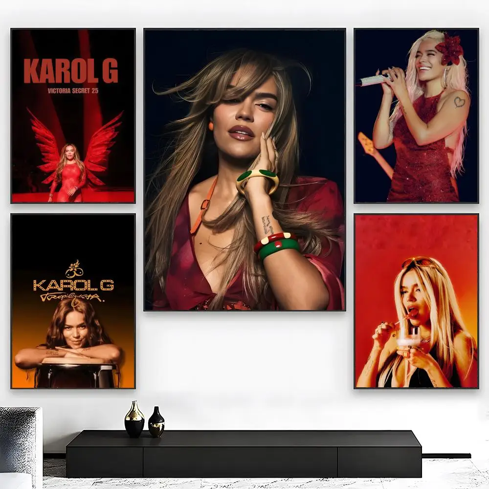 Singer G-G Karol G-G Poster Wall Art Print Art Suitable for Living Room Bedroom Bar Parlor Home Decor Gift