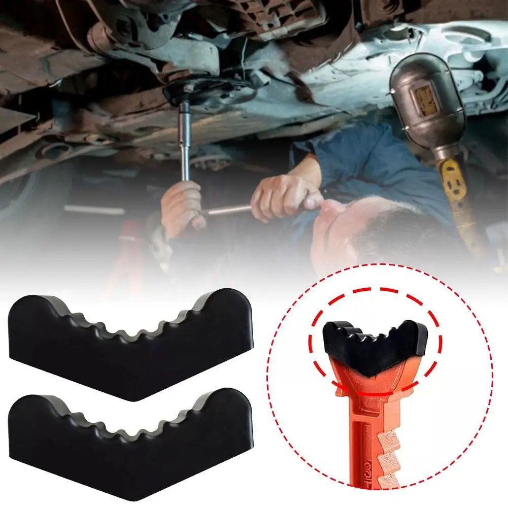 

2PCS Universal Car Rubber Slotted Jack Stand Pad Lift Pads Adapter Repair Tool 3 Ton Frame Stand Rail Pinch Adaptor Black
