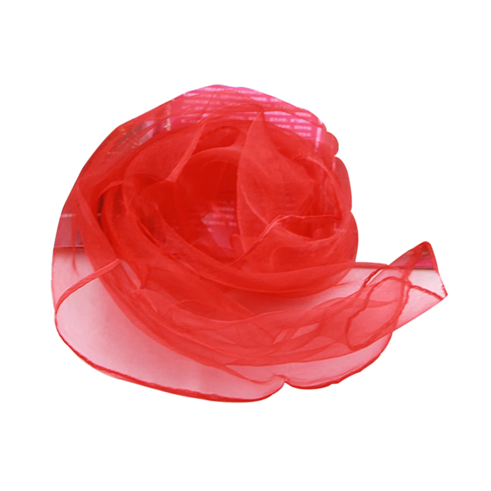 

Solid Color Small Silk Scarf Lightweight Comfortable Foldable Portable Dance Square White Scarf for Women Musical Play