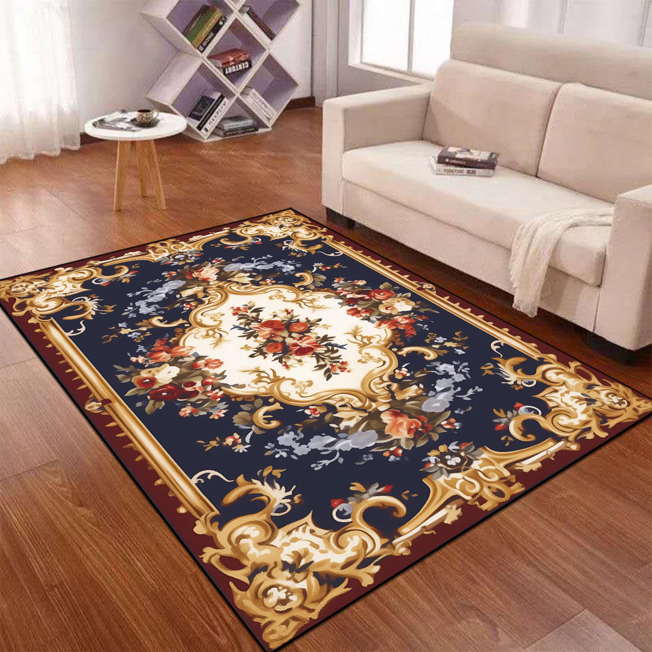 Retro European Flower Carpets Living Room Decoration Large Carpet Home Hall Sofa Floor Mat Bedroom Cloakroom Hallway Decor Rugs