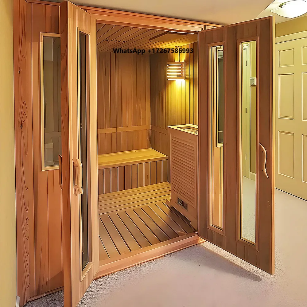 Wooden House Sauna - Personalized Indoor Traditional Sauna Room - Indoor Sauna Room for Six People