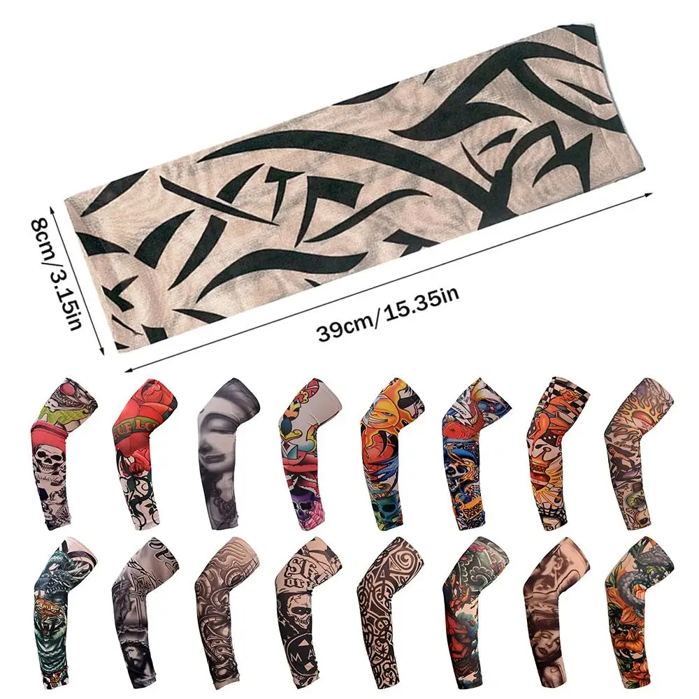 1Pcs New Sun Protection Flower Arm Sleeves Summer Cooling Outdoor Sport Arm Cover Basketball UV Protection Tattoo Arm Sleeves