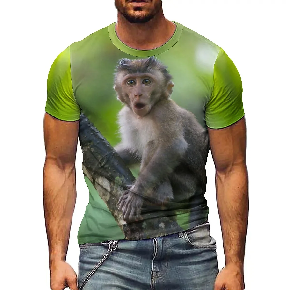 

Summer Everyday Workwear: Men's 3D Printed Short-sleeved T-shirts with a Lightweight and Breathable Polyester Fabric