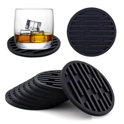 1/2/3/4Pcs Round Silicone Coaster Tabletop Protection Heat Resistant Rubber Coffee Cup Mat Hot Drink Holder Kitchen Accessories