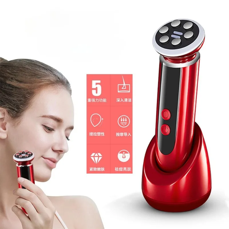 

Handheld 5 in 1 Mini Face Massage EMS RF Facial Skin Tightening Mesotherapy Machine Portable Beauty Radio Frequency Instrument