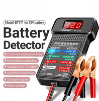 ANENG BT-171 12V Digital Battery Tester Car Battery Indicator with Alligator Clips LED Battery Status Indicator Electrician Tool