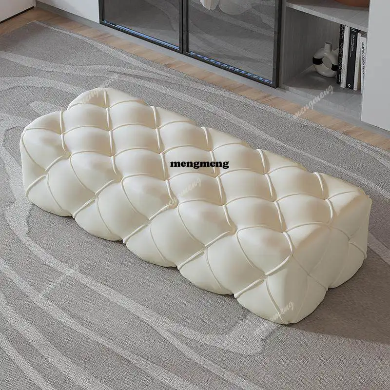 

Nordic light luxury special-shaped sofa stool cloakroom living room cowhide pedal foyer shoe change bedside stool
