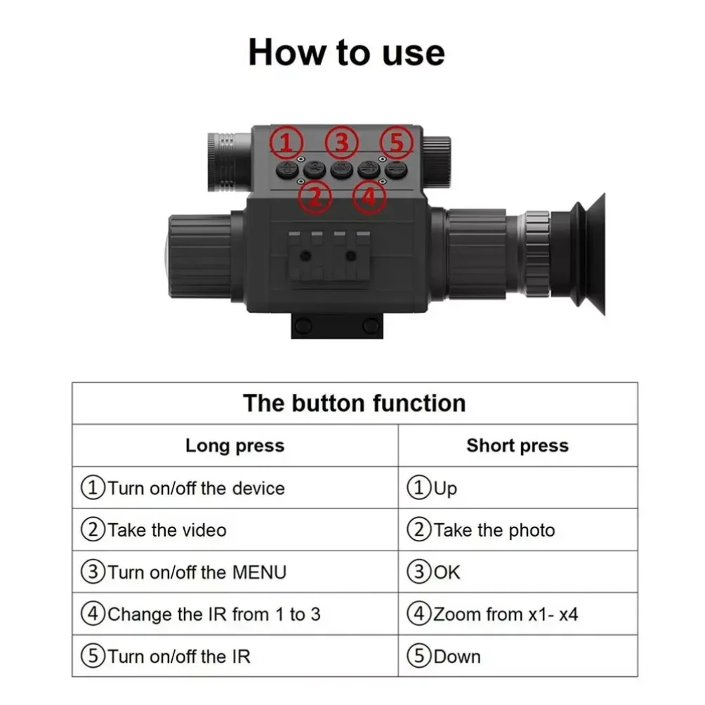 

NEW Megaorei NEW M5 Standard Night Hunting Camera Scope 1080P Hunting Camera Wildlife Tactical Telescope Monocular With Built-in