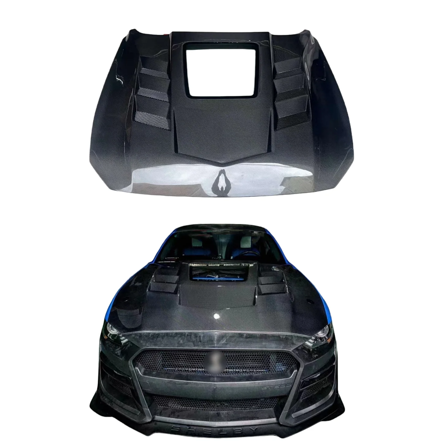 غطاء محرك من ألياف الكربون طراز Tom AutoGTSS لغطاء غطاء محرك Ford Mustang