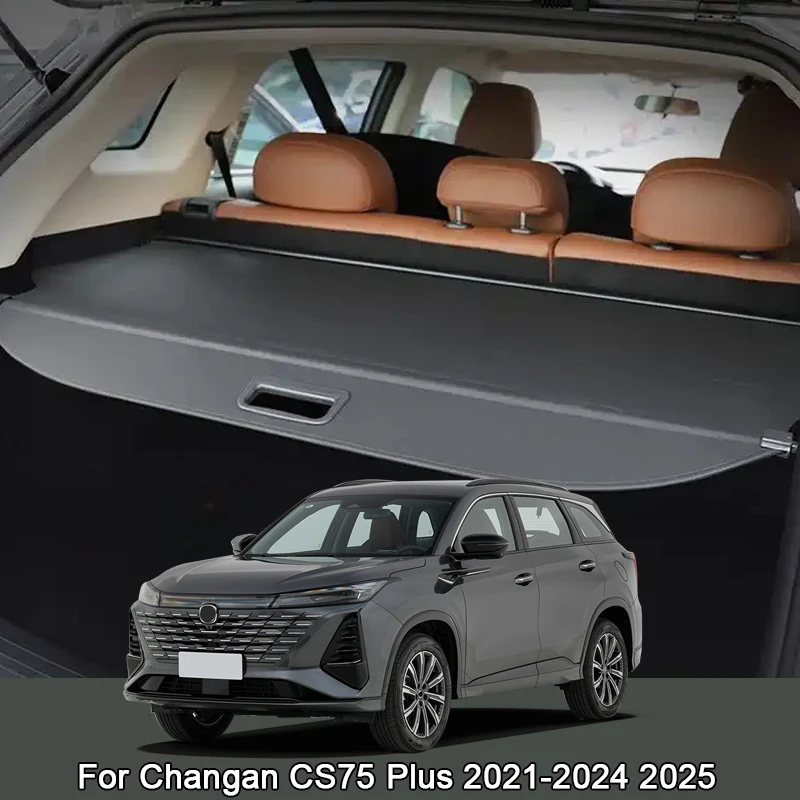 For Changan CS75 Plus 2021-2024 2025 Retractable Rear Trunk Curtain Cover Organizer Privacy Security Screen Shield Shade Cargo