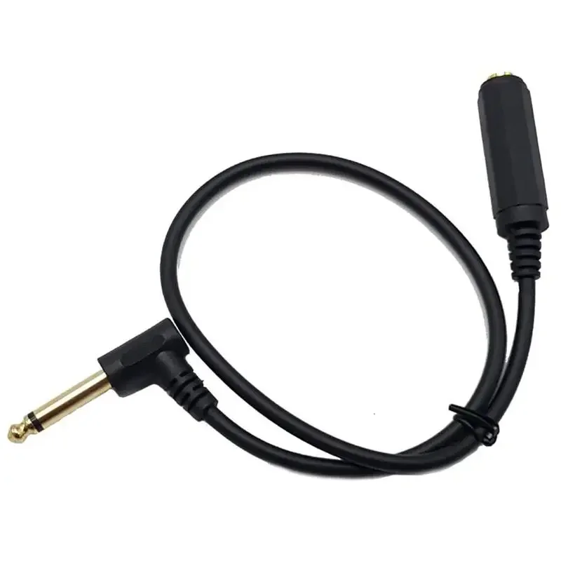 Microphone Audio 6.3/6.35/6.5mm Male To Female Mono Elbow Audio Cable Connection Line 0.5m