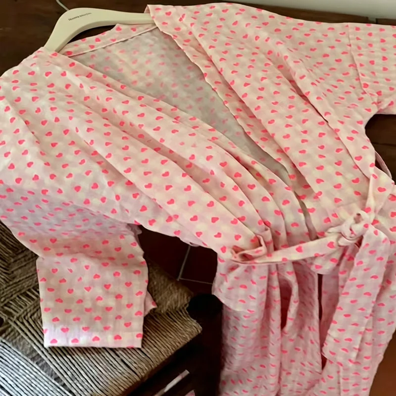 

New Women's Robe for Spring and Autumn, Long-Sleeve, Sweet and High-End, Long Sleepwear, Home Wear, Bathrobe, Nightdress