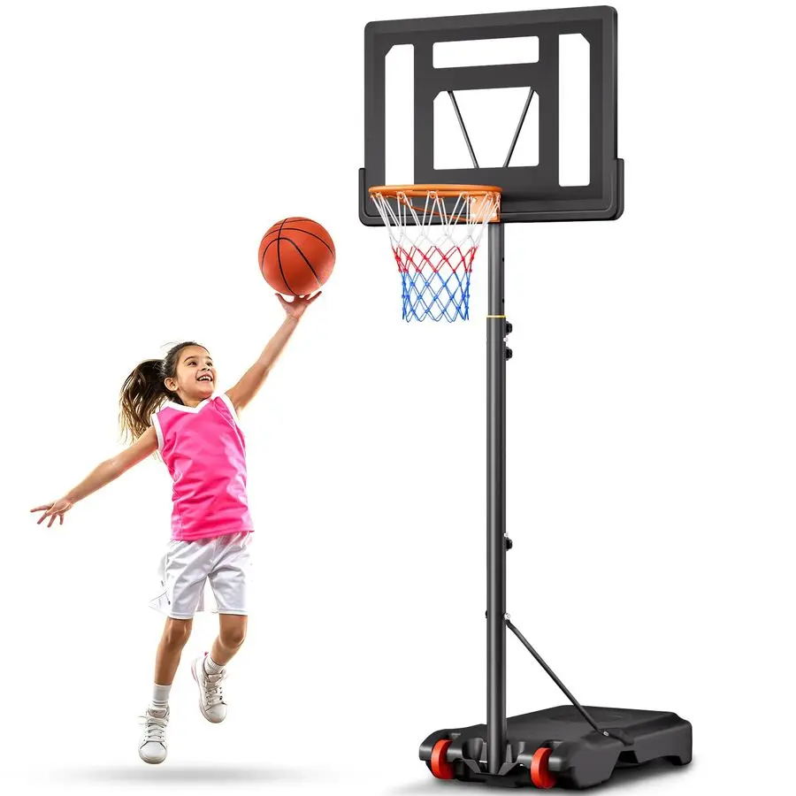 

Детское баскетбольное кольцо на открытом воздухе, регулируемая высота 5,0887 фута, портативное баскетбольное кольцо для детей на заднем дворе, подъездной дороге и в помещении, Sh