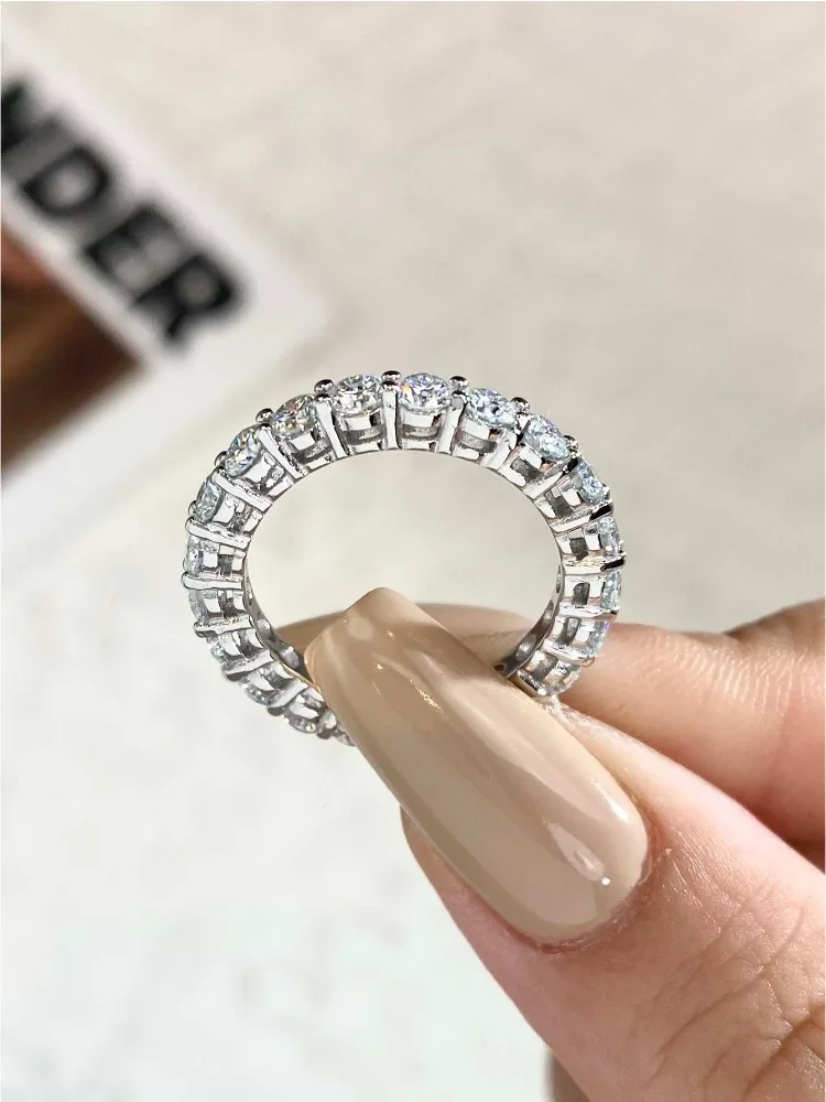 DWJ Real 0.1-0.5CT Certified Moissanite Diamond Engagement Rings for Women 925 Sterling Silver Wedding High Quality Fine Jewelry view 3