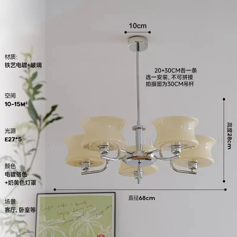 Belue Kroonluchter Frans melkwit glas licht Mid Century Bauhaus lamp slaapkamer studeerkamer woonkamer designer interieurverlichting