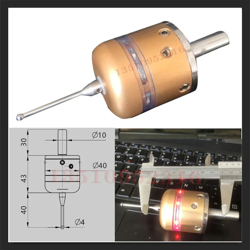 3D edge detector CNC 40mm contact probe suitable for metal workpiece measurement