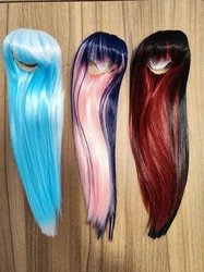 BJD SD doll wig long hair high temperature fiber black and white gradual long straight hair 1/3 1/4 1/6 doll wig