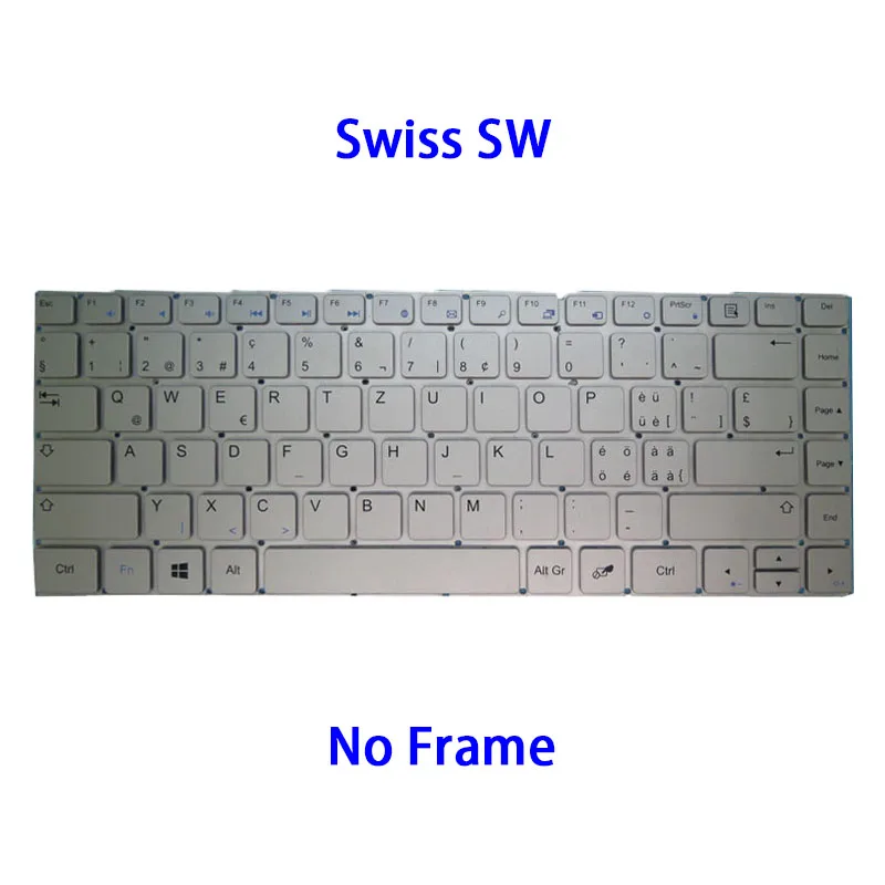 C=For  Keyboard  Teclast F6 PRO Belgium BE Swiss SW Gray Silver No Frame