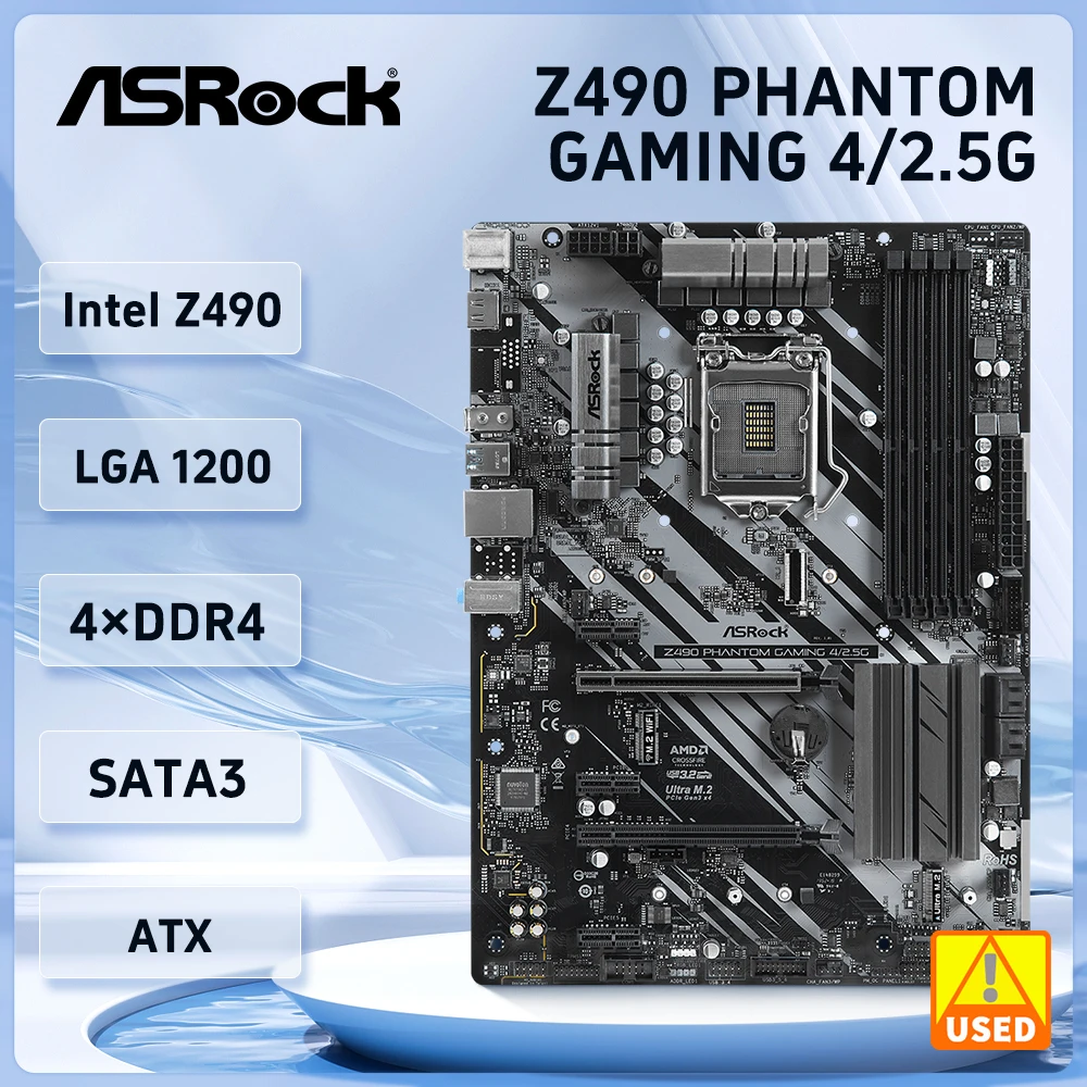 

﻿ Материнская плата ASRock Z490 Z490 PHANTOM GAMING 4/2,5G LGA 1200 DDR4 128 ГБ с поддержкой ATX 10900F 10105 10300 G6400 10600 процессор NVMe SSD