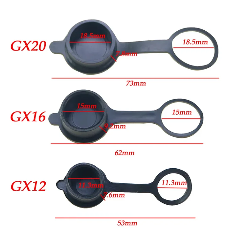 10 Stück Luftfahrtstecker GX20, GX16, GX12, Gummi-Staubschutzkappen, staubdichte Abdeckungen, wasserdichte Abdeckungen, Verbindungskappen und Abschirmungen – Detail 4