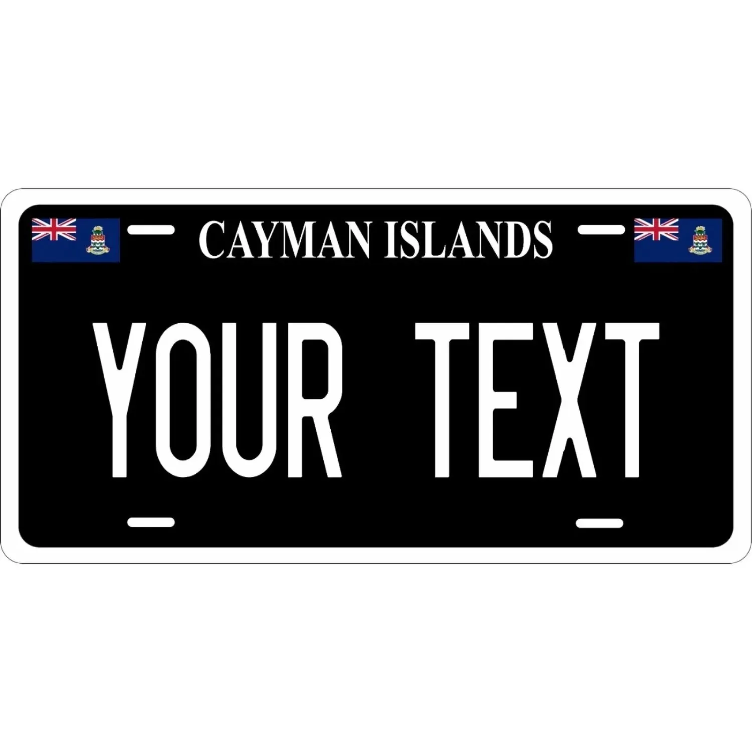 Cayman Islands Black Flag Vintage Metal Plaque, Waterproof Dustproof Home Wall Decor (Decor Only)