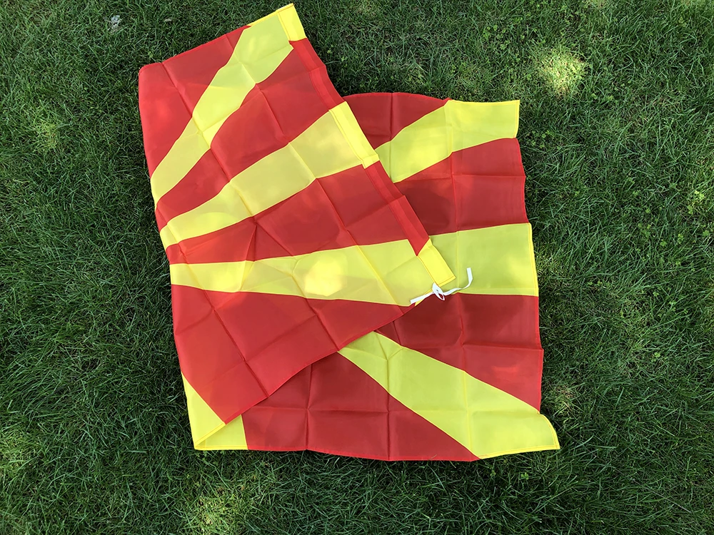 Macedonia Flag 150x90cm hanging double side printed polyester Macedonia National flag banner for decor