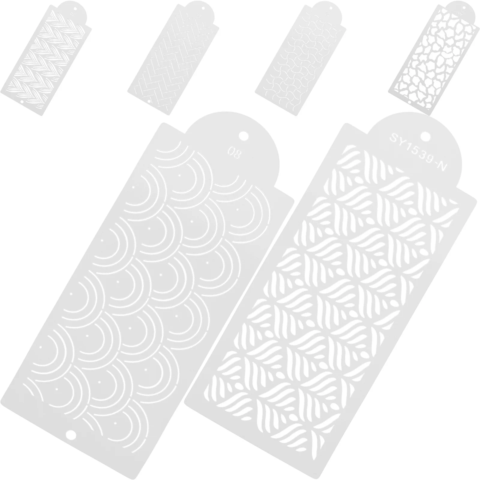 

6Pcs Hollow Painting Stencils for Crafts Decorative Template DIY Wall Art Decoration Reusable Plastic Drawing Templates