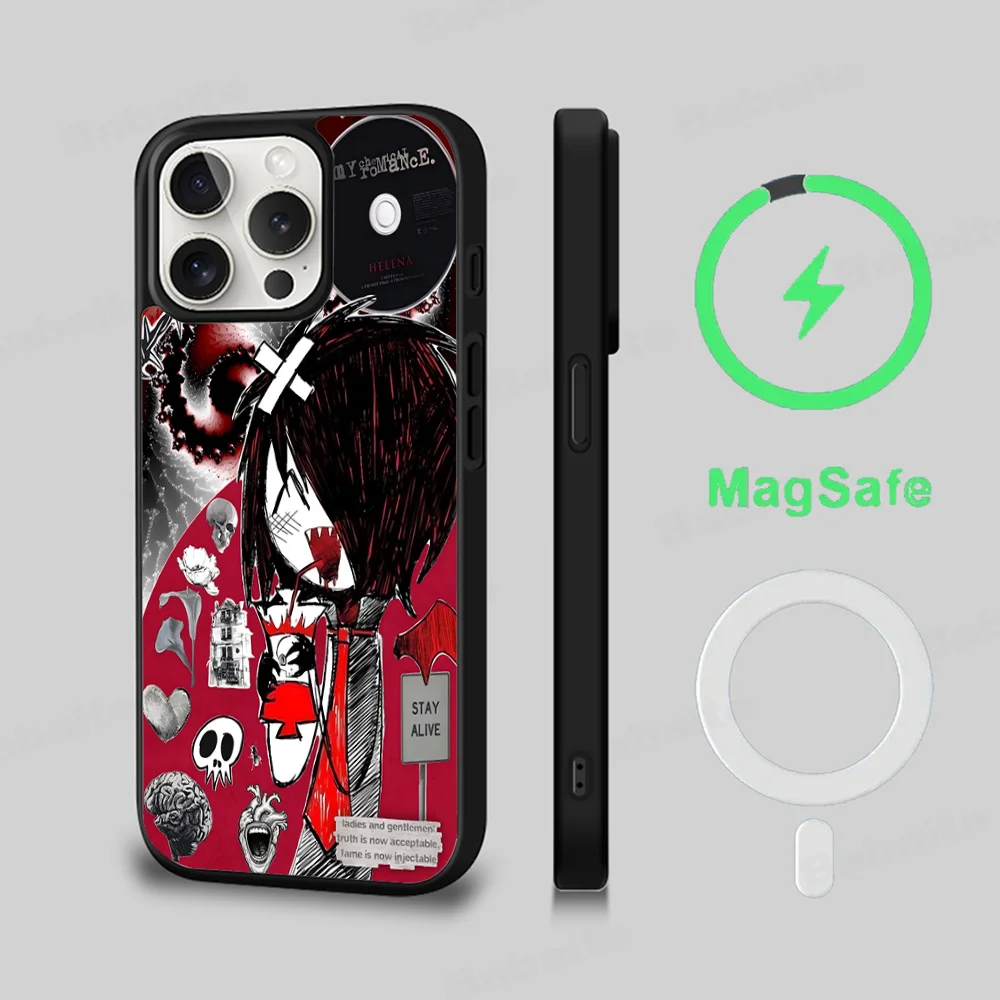 L-Love B-Black and Cute E-Emo Phone Case Magesafe Magnetic Wireless Charge Case For iPhone 16 11 12 13 14 15 Pro Max Plus Mini - view 6