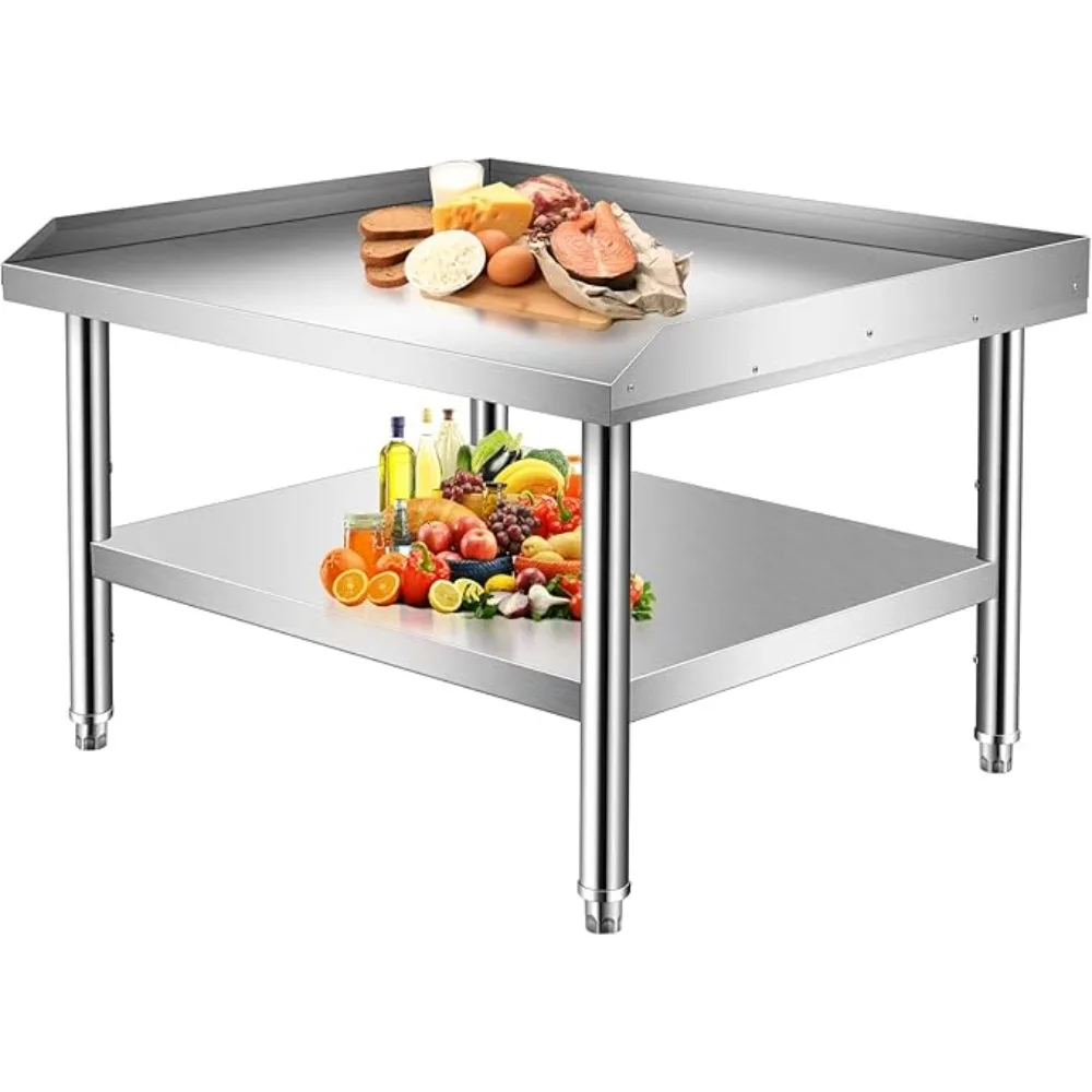 Stainless Steel Equipment Grill Stand with Undershelf, Heavy Duty Griddle Stand Table 24