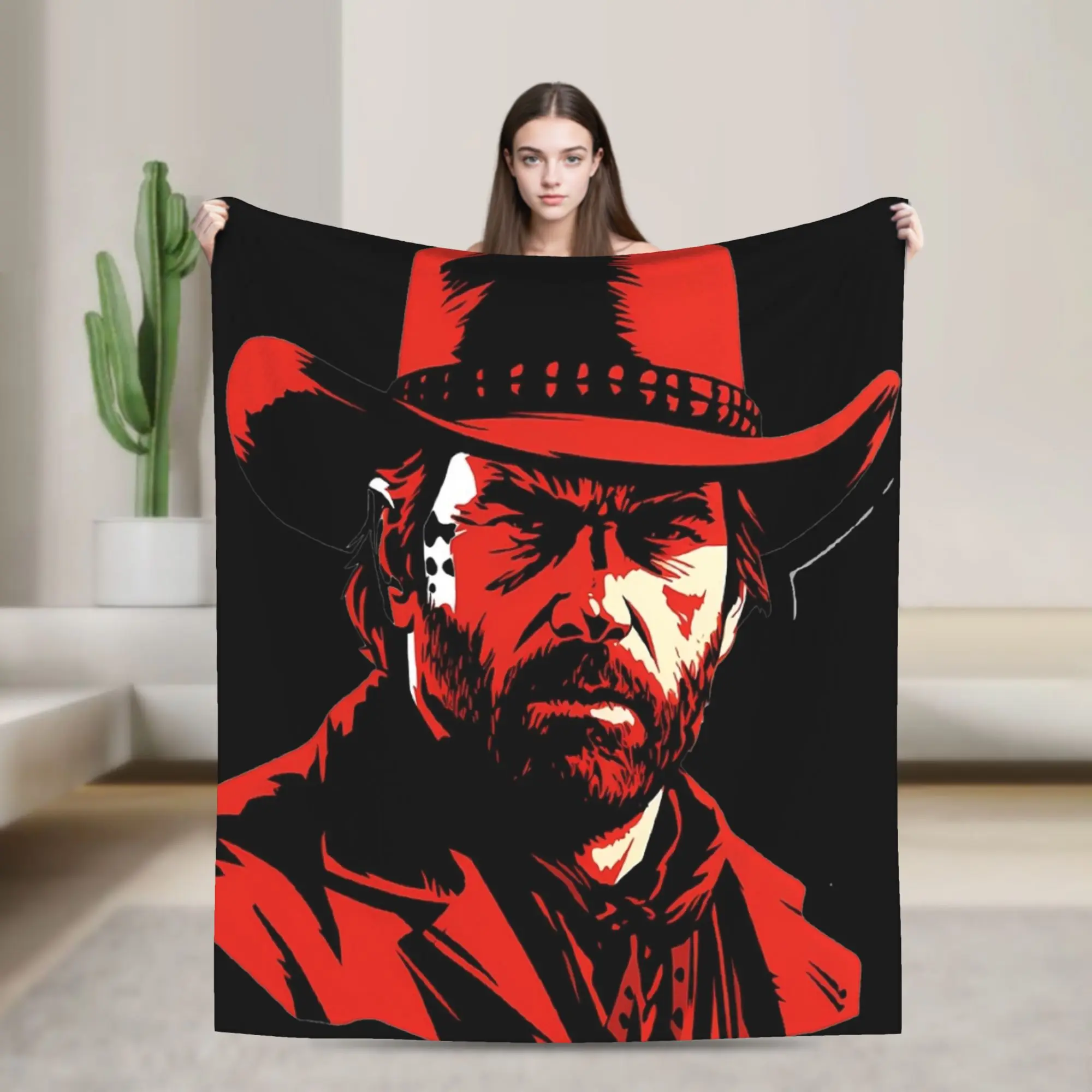 Game RDR2 Arthur Morgan Revolver Keyring Red Dead Redemptioned Plush Blanket Kids Adult  Flannel Throw Blanket For Home Decor