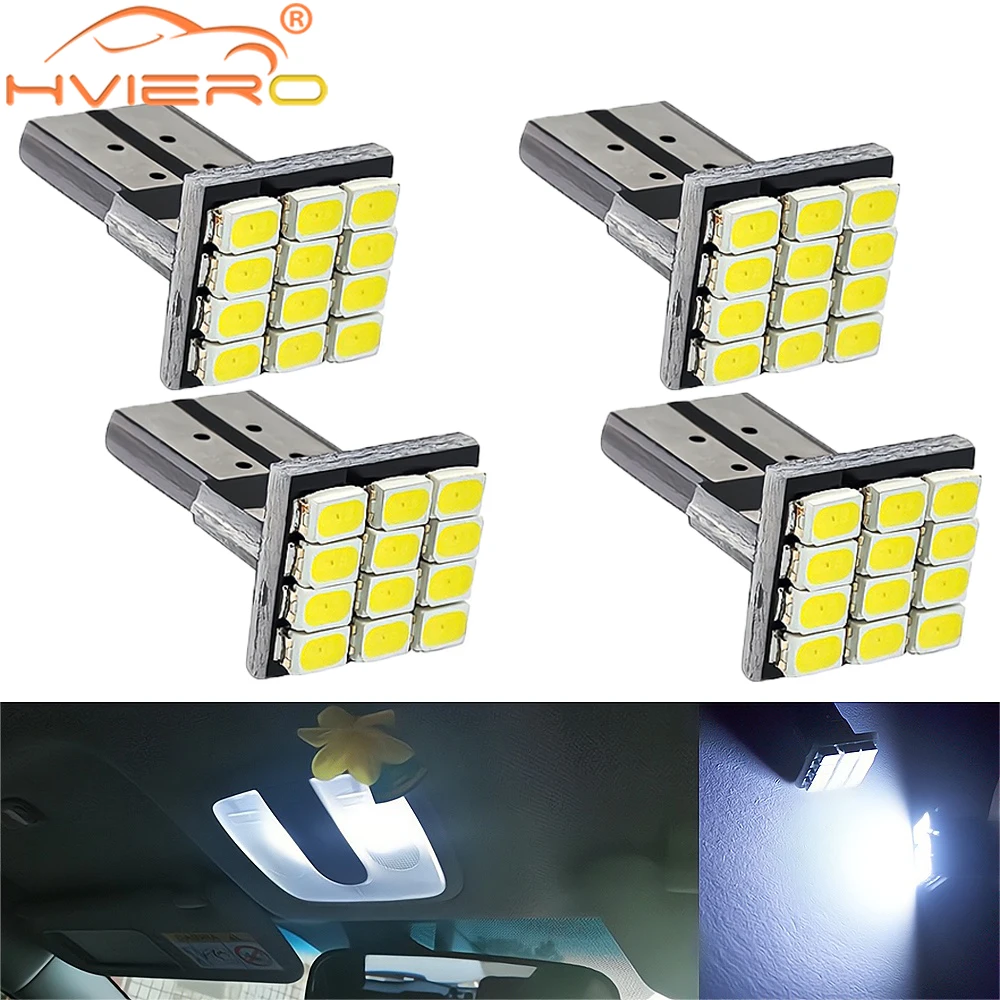 4Pcs T10 W5W Canbus 1206 12SMD LEDs Vehicle Tail Dashboard Led DC 12V Reverse Parking Lights Side Marker Lamp Wedge Corner Bulbs