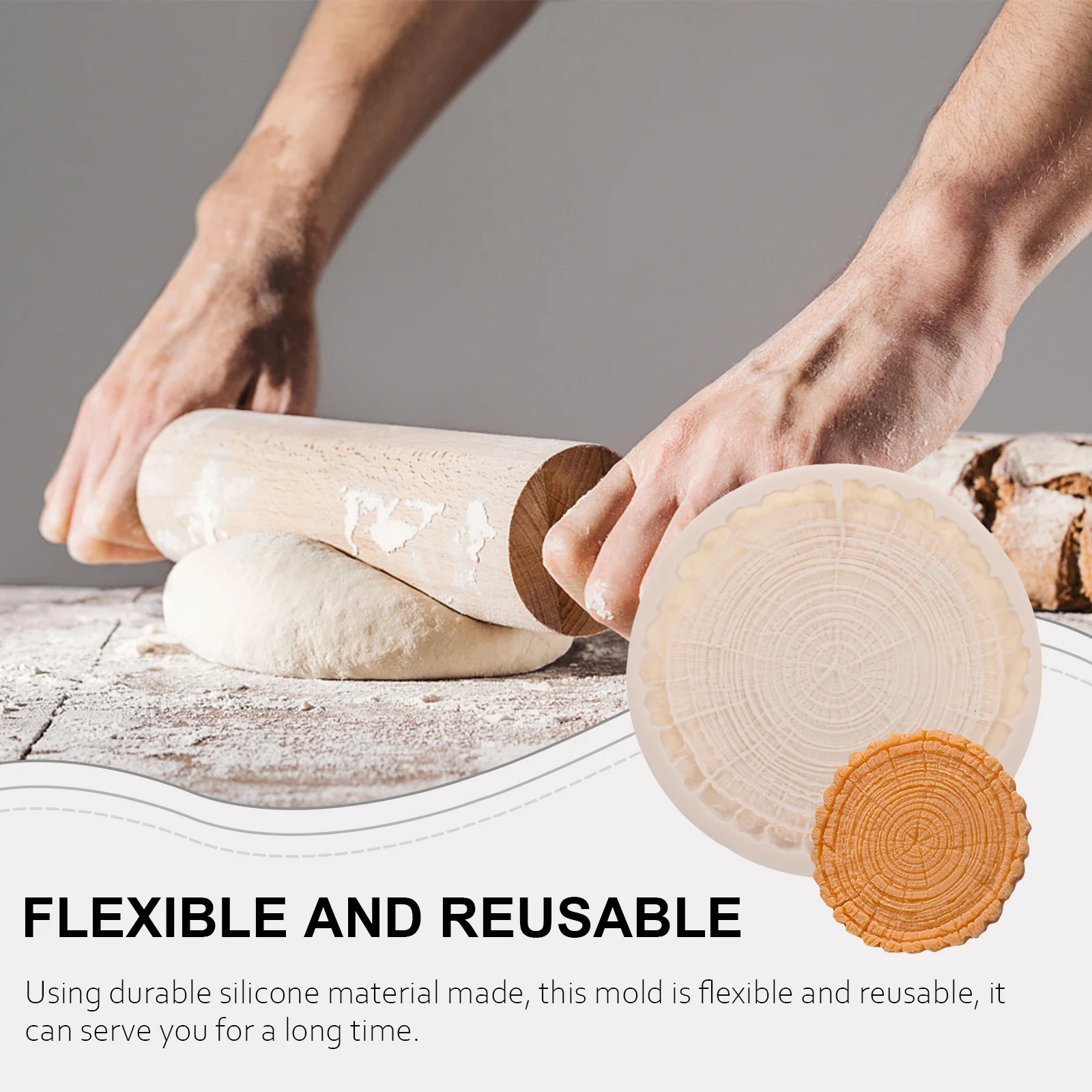 Cookie Making Mold Casting Silicone Tree Stump Baking Tools Supply Kitchen Coaster