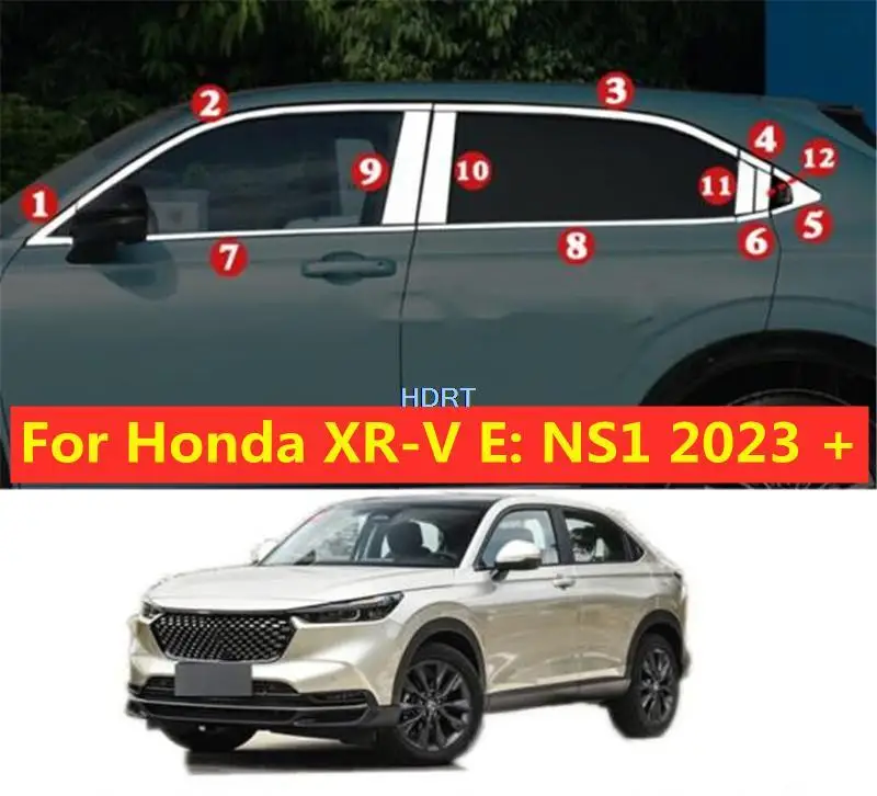 

Window Trim Strip Stainless Steel Moulding Cover For Honda XR-V XRV E: NS1 2023 + Car Styling Protector Decoration Accessories