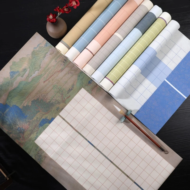 Poetry Writing Half Ripe Xuan Paper Chinese Brush Calligraphy Practice Rice Paper for Calligraphy and Painting Works Papel Sheet