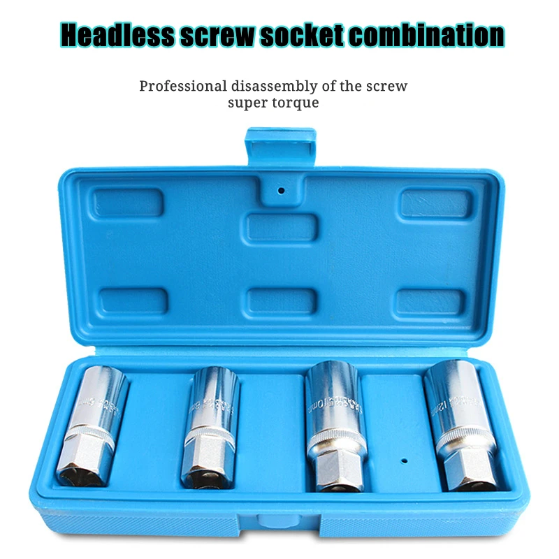 

4PCS Set Screw Extractors Tool Broken Damaged Screw Extractor Drill Bit Guide Set Broken Bolt Remover Set Electric Drill Tools